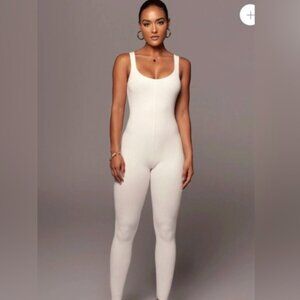 Jluxlabel Heather Grey Ribbed Knit Jumpsuit